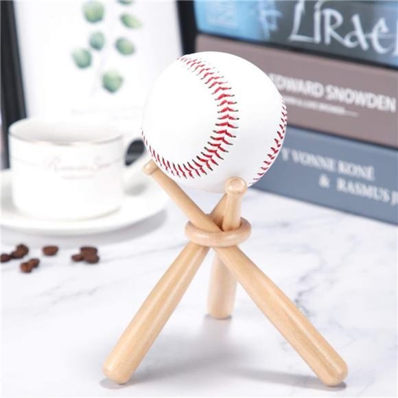 Baseball Stand Baseball Holders for Balls Display Wooden Baseball Bat Display - Picture 5 of 7